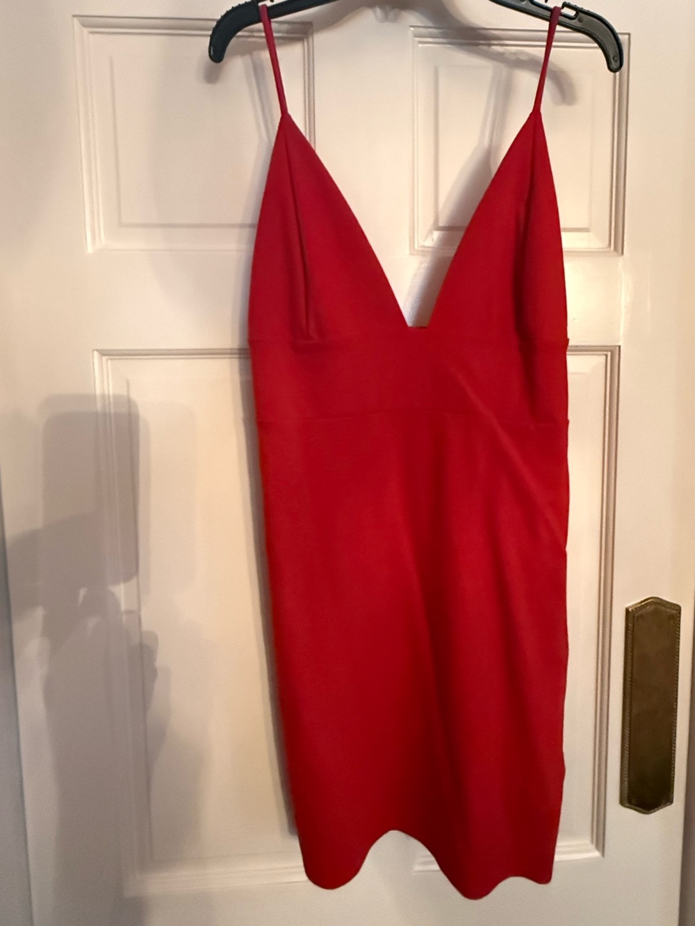 Pitaya Red Spaghetti-Strap V-Neck Mini Dress
